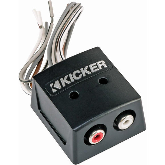 Kicker audio adapter with RCA outputs and wiring for car stereo installation