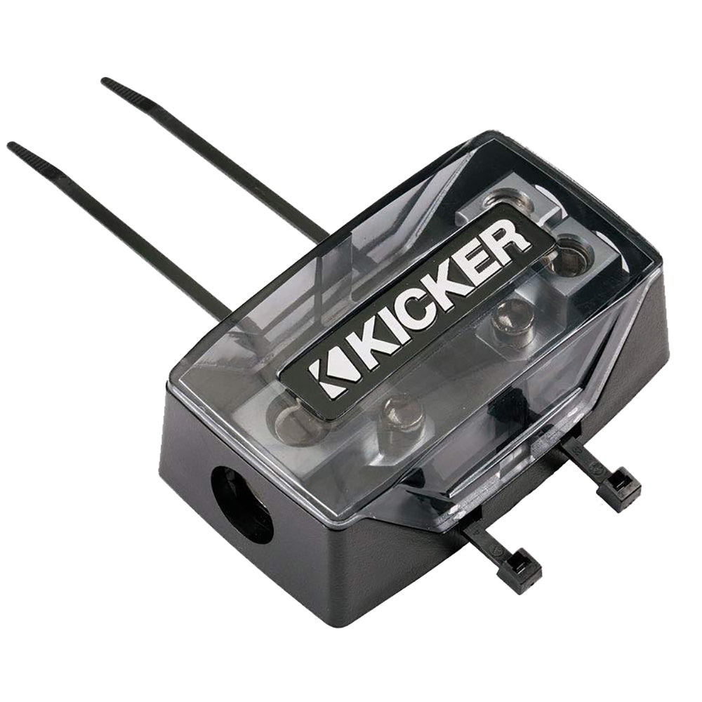 Kicker car audio wiring connector with clear cover and terminal posts for secure installation