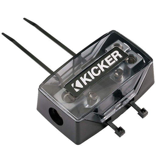 Kicker car audio wiring connector with clear cover and terminal posts for secure installation