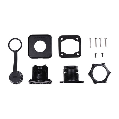 Garmin marine mount kit with brackets, screws, and hardware for boat electronics installation