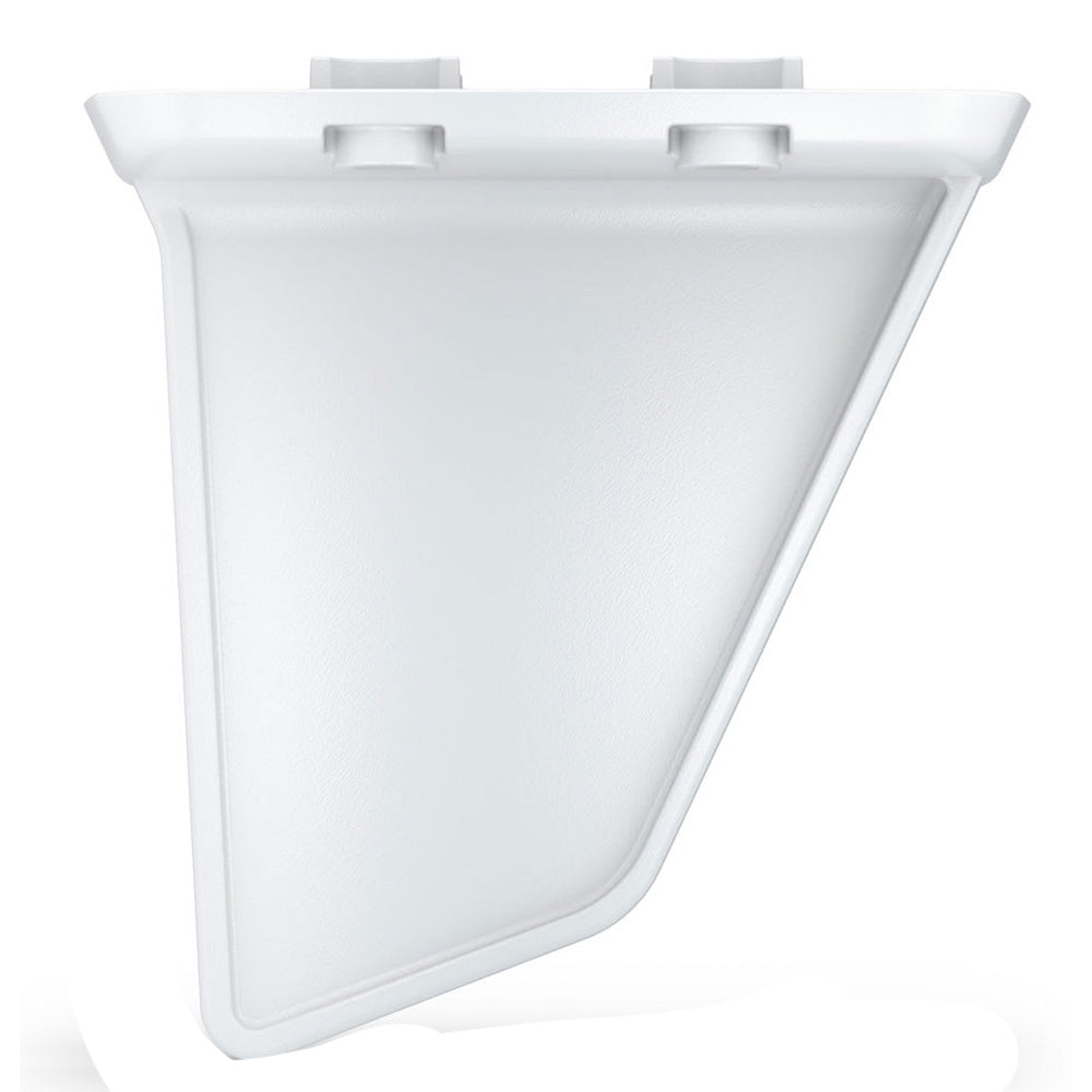 White triangular car audio speaker grille with mounting tabs for JL Audio or Alpine installation