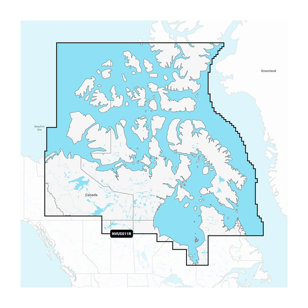 NVUS011R marine navigation map covering Canada, Greenland, and Beaufort Sea regions