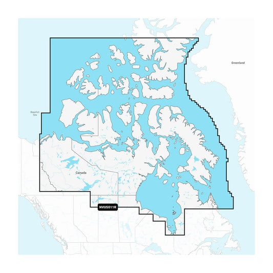 NVUS011R marine navigation map covering Canada, Greenland, and Beaufort Sea regions