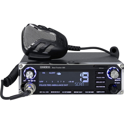 Uniden BearTracker 885 CB radio with microphone, police fire ambulance scan, blue backlight display