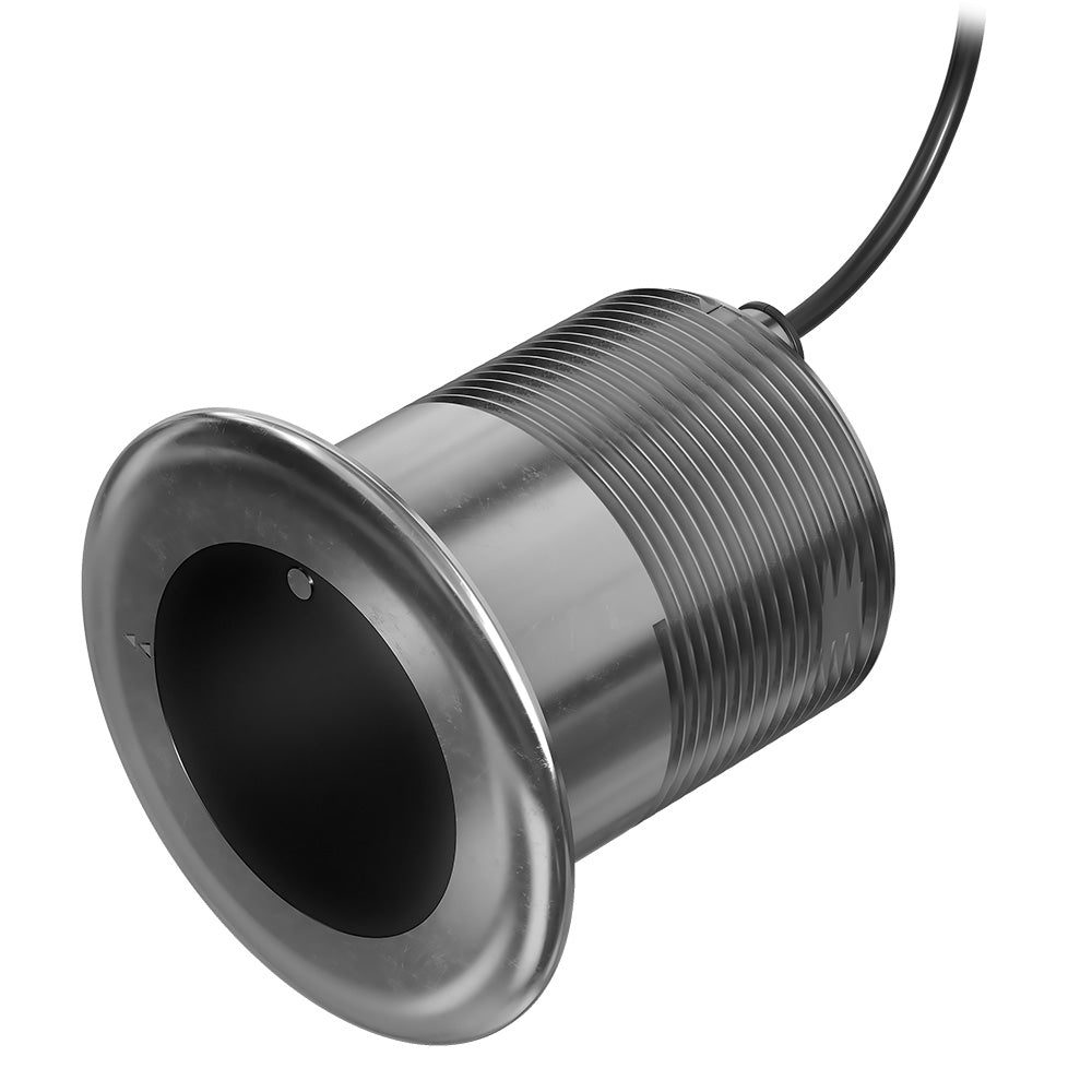 Marine-grade underwater LED light with threaded housing and power cable for boat installation