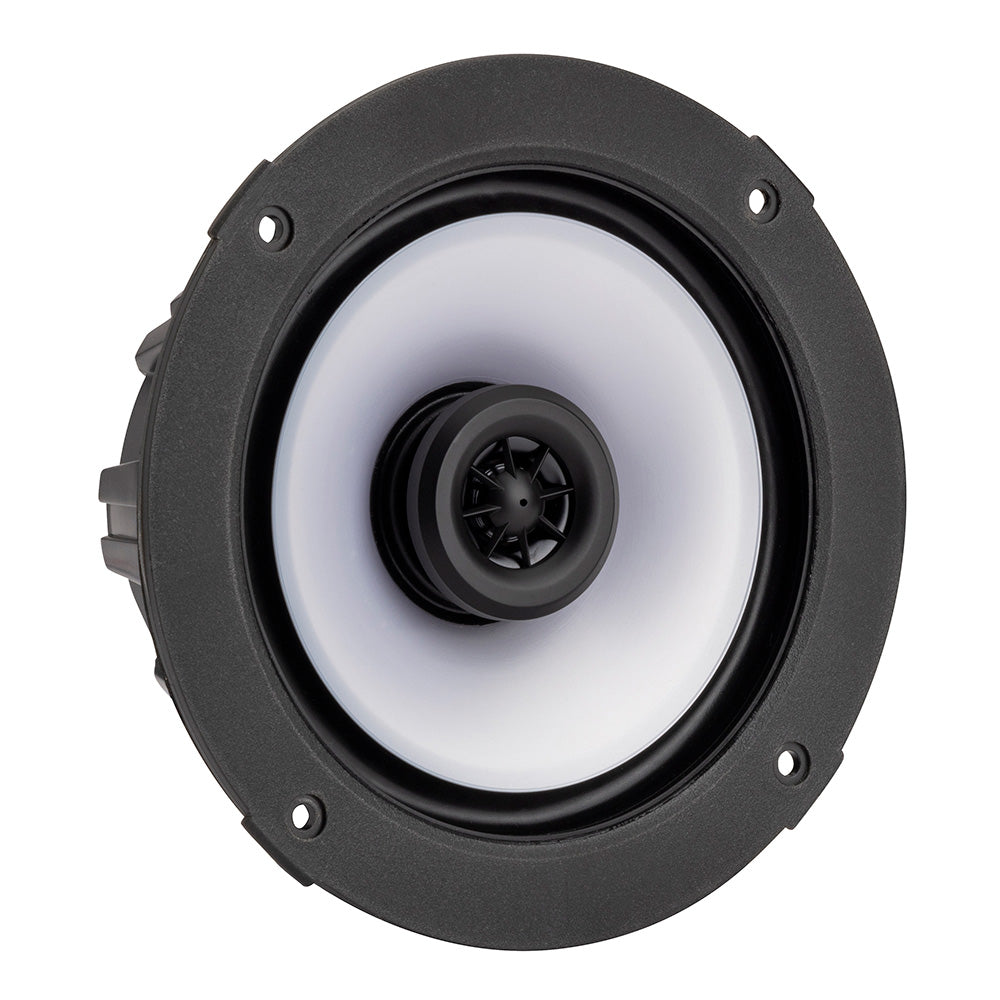 High-performance car speaker with white cone and black frame for audio upgrade