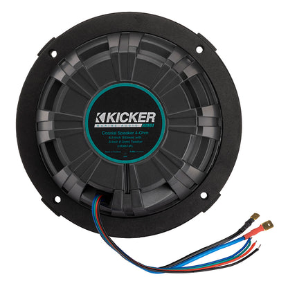 Kicker marine coaxial speaker 6.5-inch with tweeter, 4-ohm, for boat audio systems