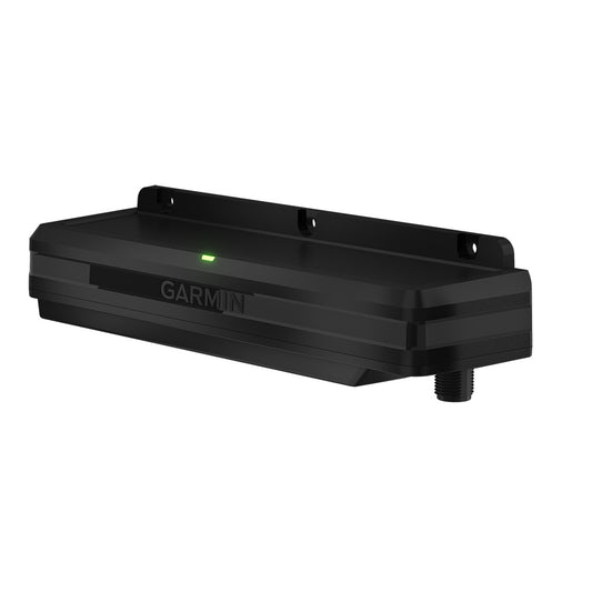 Garmin black marine transducer with green LED indicator, for boat depth and fish finder systems