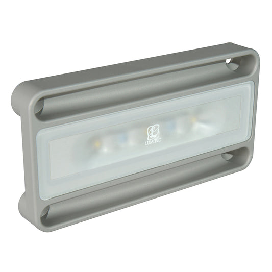 Lumitec LED marine light with gray housing and clear lens for boat illumination
