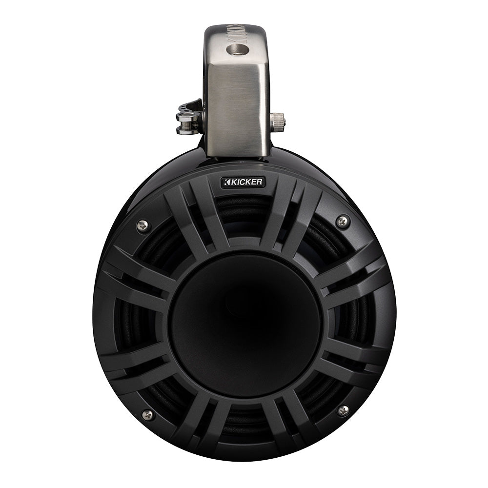 Kicker marine speaker with stainless steel mount, waterproof design for boat audio systems
