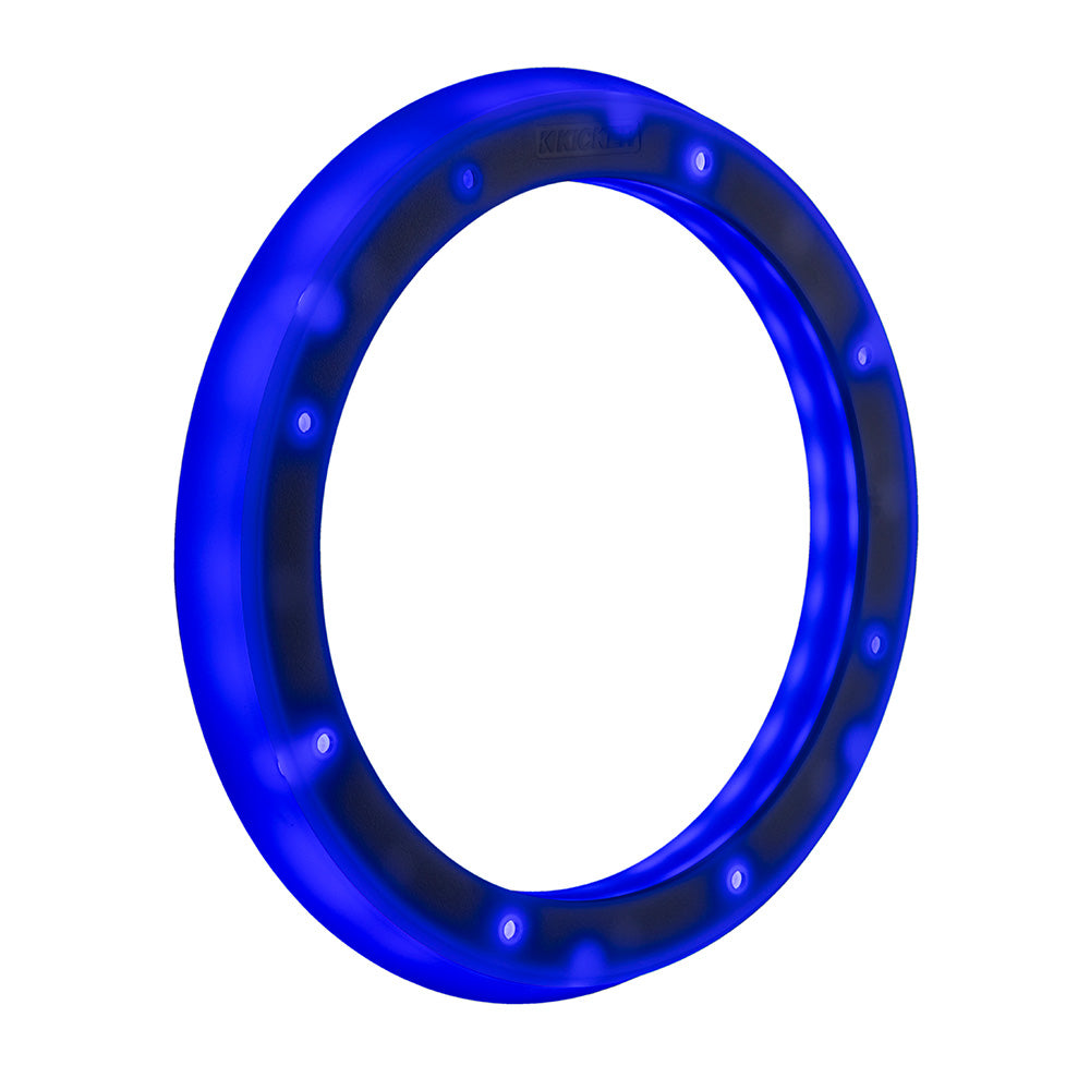 Blue LED speaker ring light for car audio systems, enhancing JL Audio or Alpine installations with vibrant illumination.