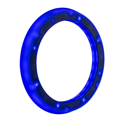 Blue LED speaker ring light for car audio systems, enhancing JL Audio or Alpine installations with vibrant illumination.