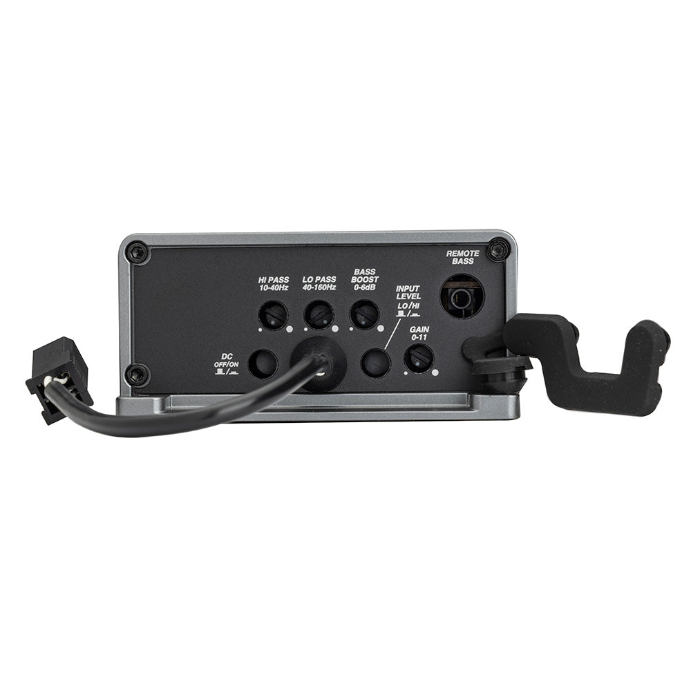Car audio crossover with bass boost, remote control, and adjustable gain settings for custom sound tuning.