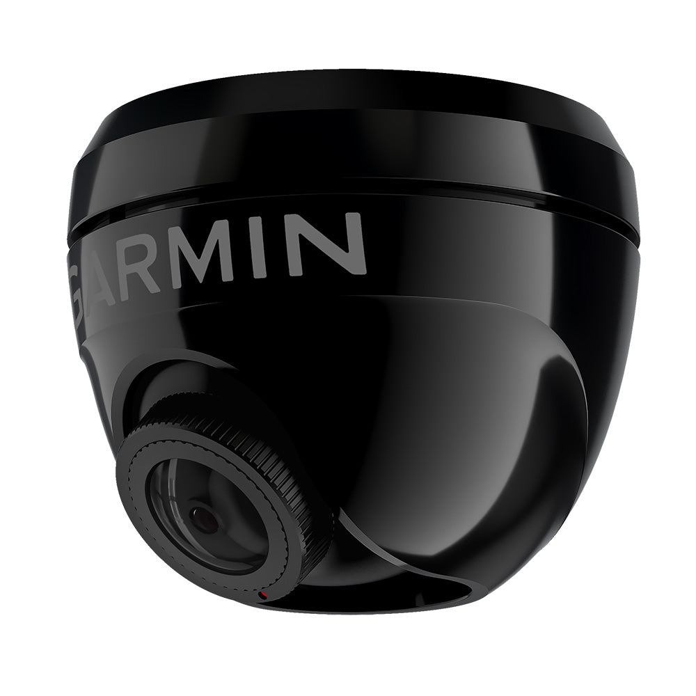 Garmin marine camera with sleek black dome design for boat video surveillance