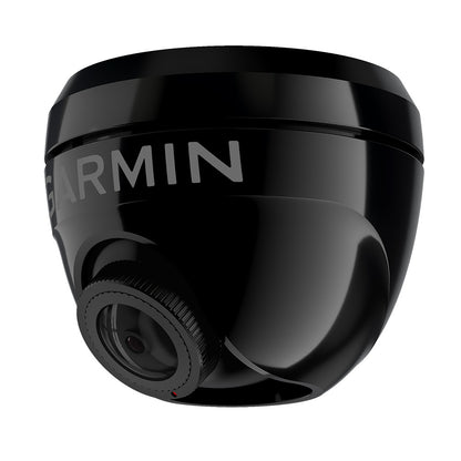 Garmin marine camera with sleek black dome design for boat video surveillance