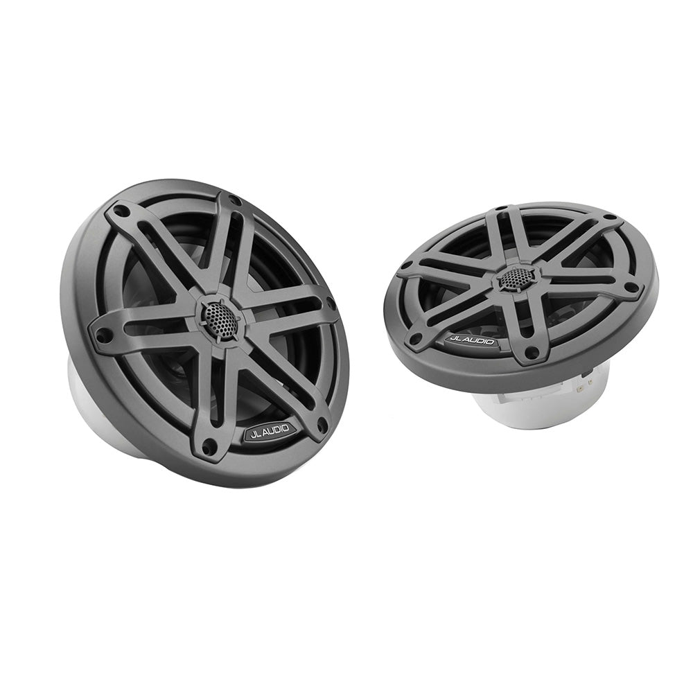 JL Audio marine speakers with rugged grille design for boat audio systems