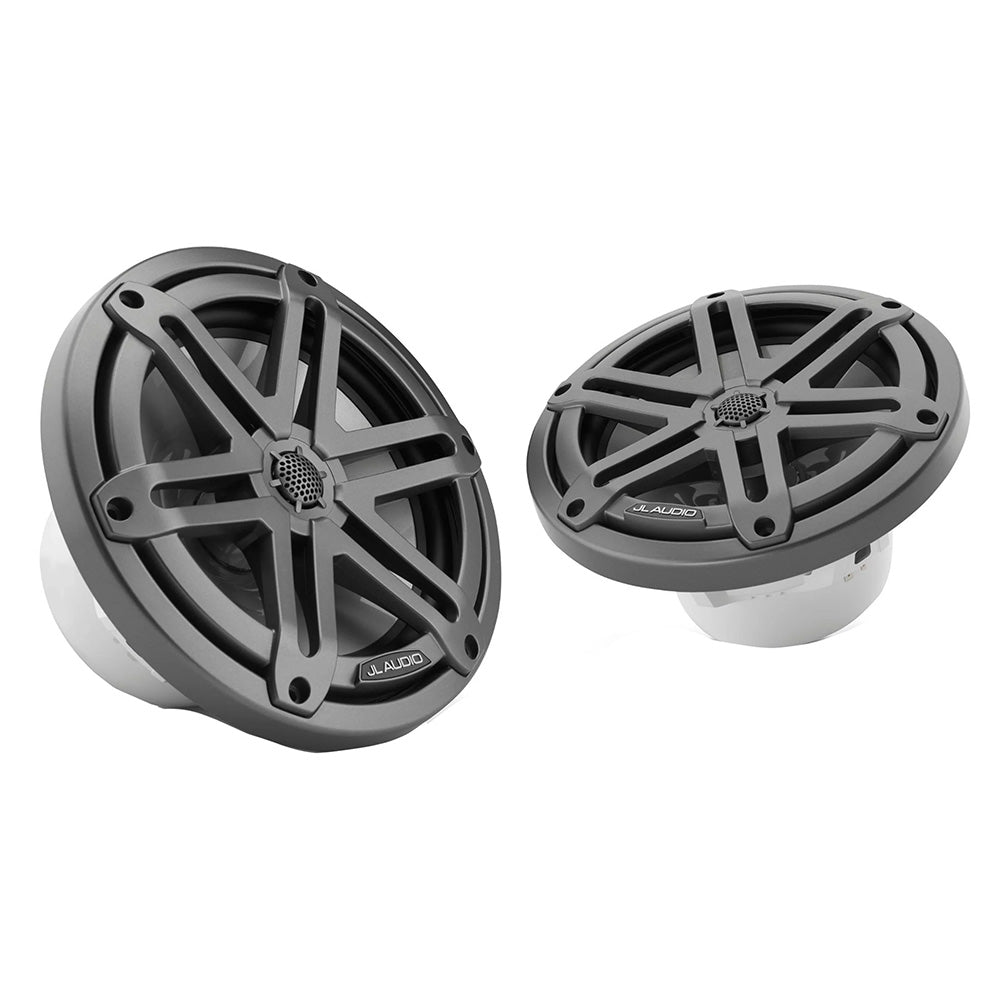 JL Audio marine speakers with rugged grille design for boat audio systems