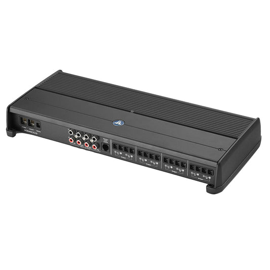 Alpine car audio amplifier with multiple input/output ports for high-quality sound system installation