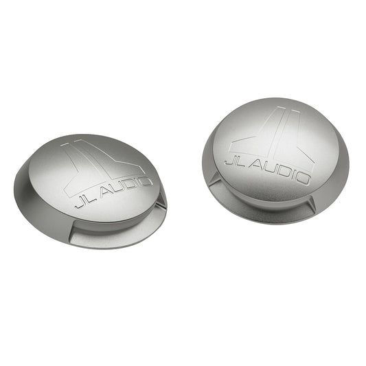 JL Audio speaker grilles with sleek silver finish for premium car audio installation