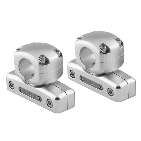 JL Audio marine speaker mounts, silver aluminum, for boat audio installation