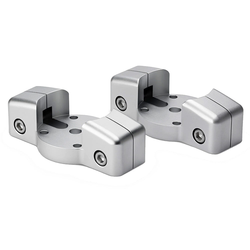 Silver aluminum audio mounting brackets for JL Audio or Alpine car stereo installation