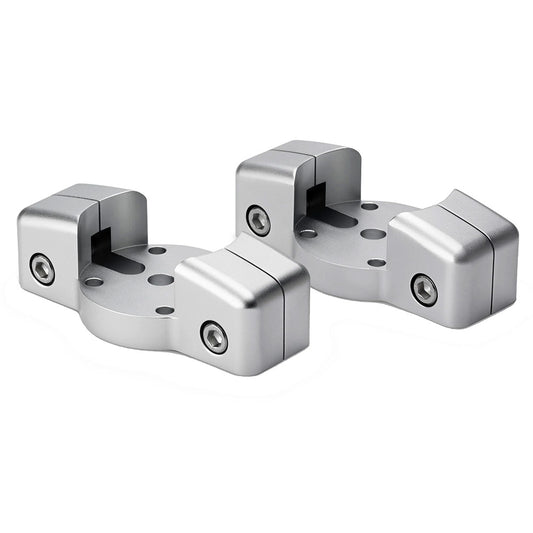 Silver aluminum audio mounting brackets for JL Audio or Alpine car stereo installation