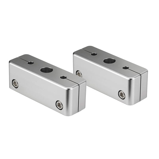 Silver aluminum mounting brackets with hex screws for auto audio or custom installation