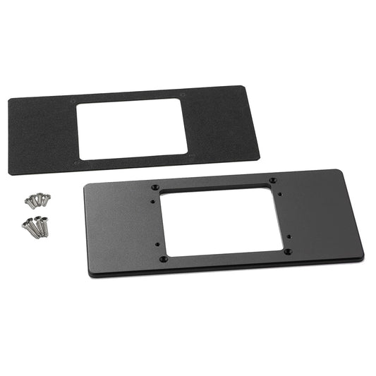 Black car stereo dash kit panels with mounting screws for auto audio installation