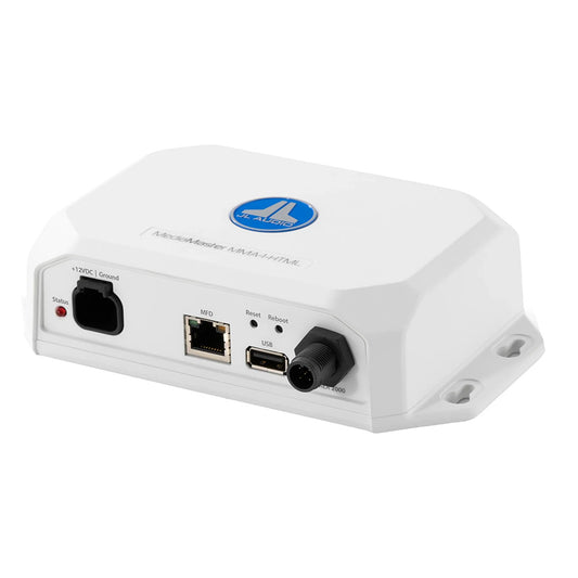 JL Audio MediaMaster MMA-I-HTML car audio processor with USB, Ethernet, and power ports for premium installations