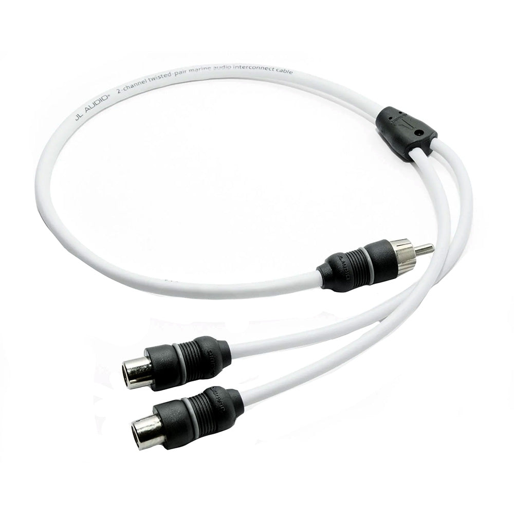 JL Audio 2-channel marine audio interconnect cable with RCA connectors for car or boat stereo systems