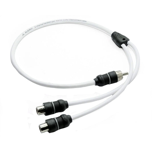 JL Audio 2-channel marine audio interconnect cable with RCA connectors for car or boat stereo systems