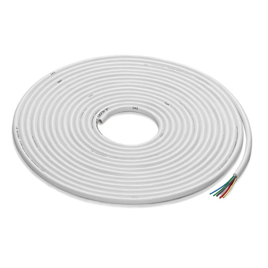 Coiled white JL Audio speaker wire with multi-colored conductors for car audio installation