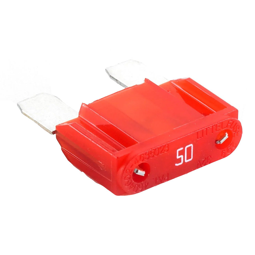 Red 50A automotive fuse for car audio and electrical systems