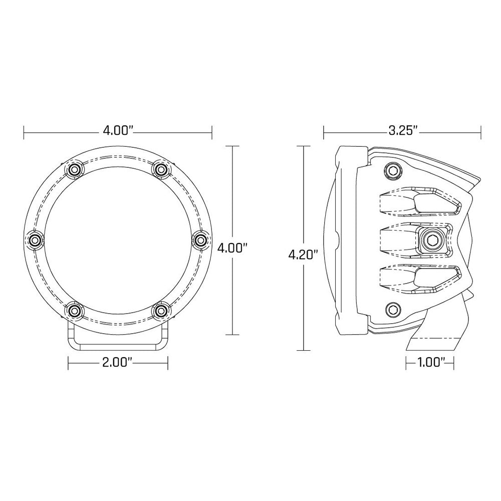 Technical diagram showing 4-inch car audio speaker dimensions and mounting specs for precise installation.