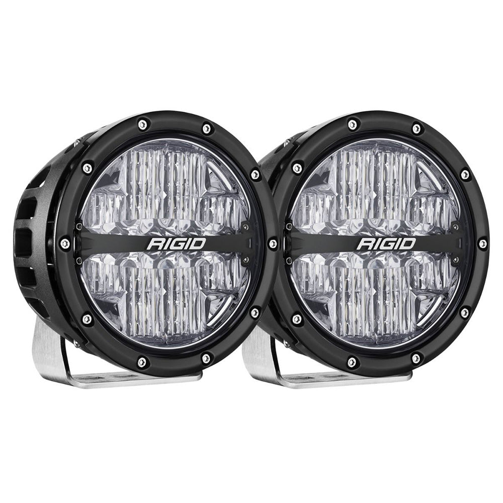 Rigid LED off-road lights for vehicle illumination, durable black housing with clear lens