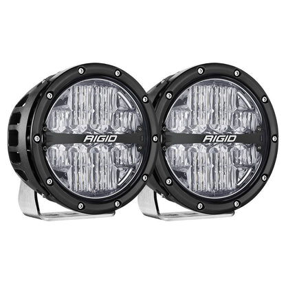 Rigid LED off-road lights for vehicle illumination, durable black housing with clear lens