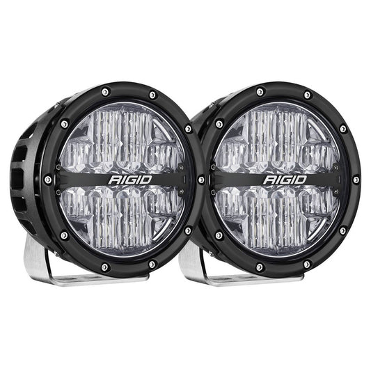 Rigid LED off-road lights for vehicle illumination, durable black housing with clear lens