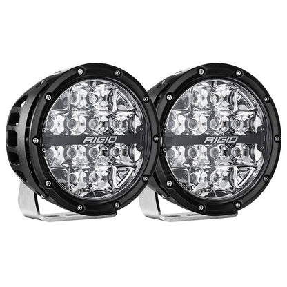 Rigid LED off-road lights with black housing and clear lenses, ideal for auto lighting upgrades