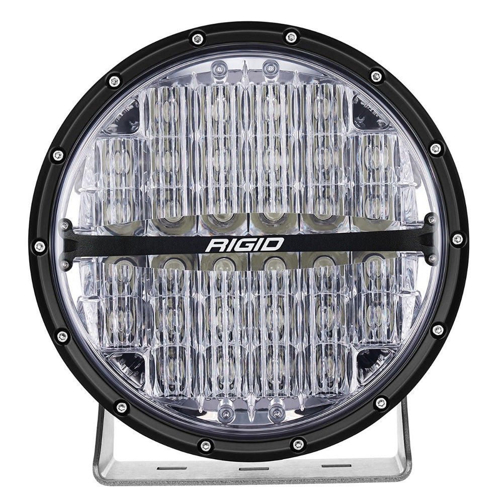 Rigid LED light with black bezel and clear lens, ideal for off-road and automotive use
