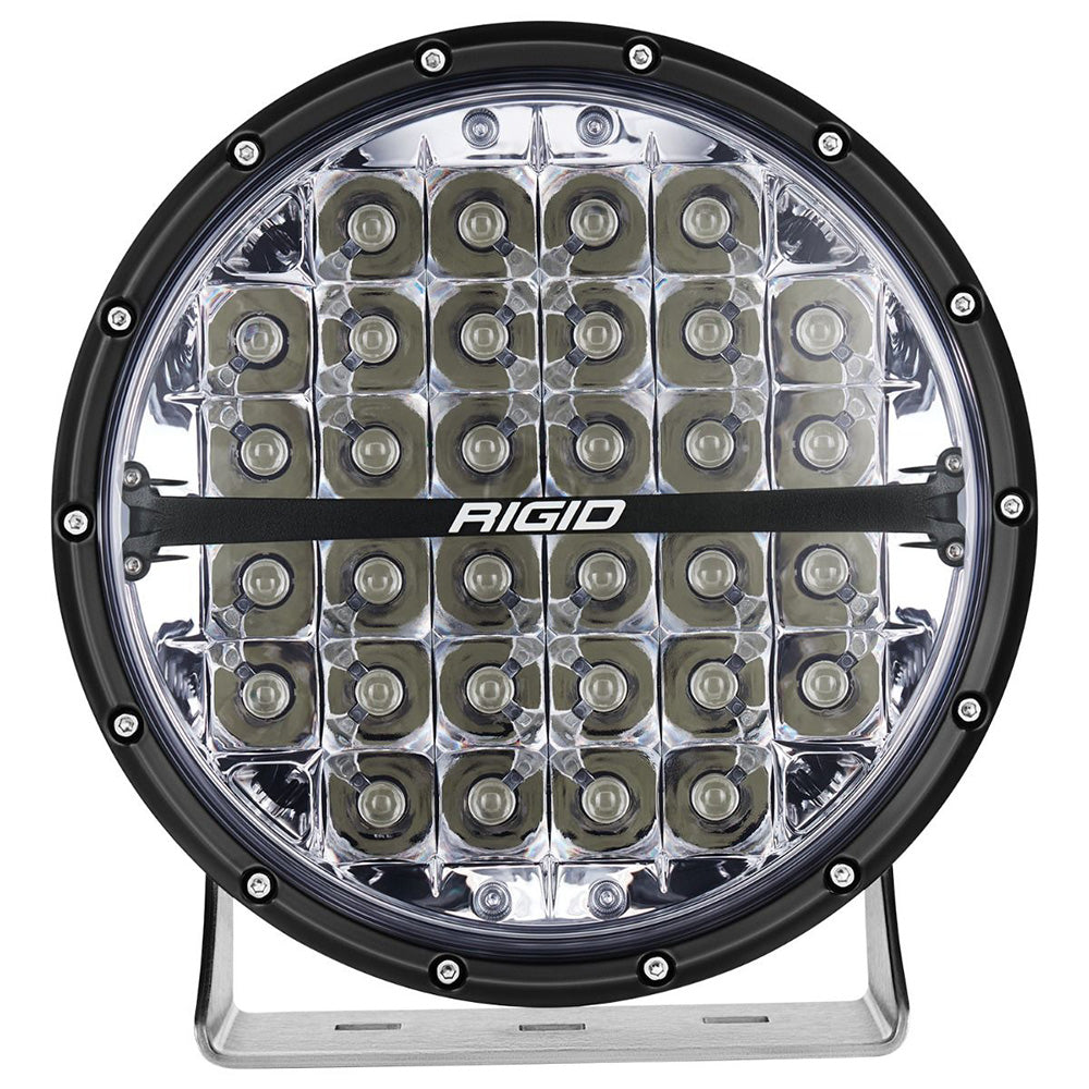 Rigid Industries LED light bar for off-road vehicles, rugged design with clear lens and mounting bracket