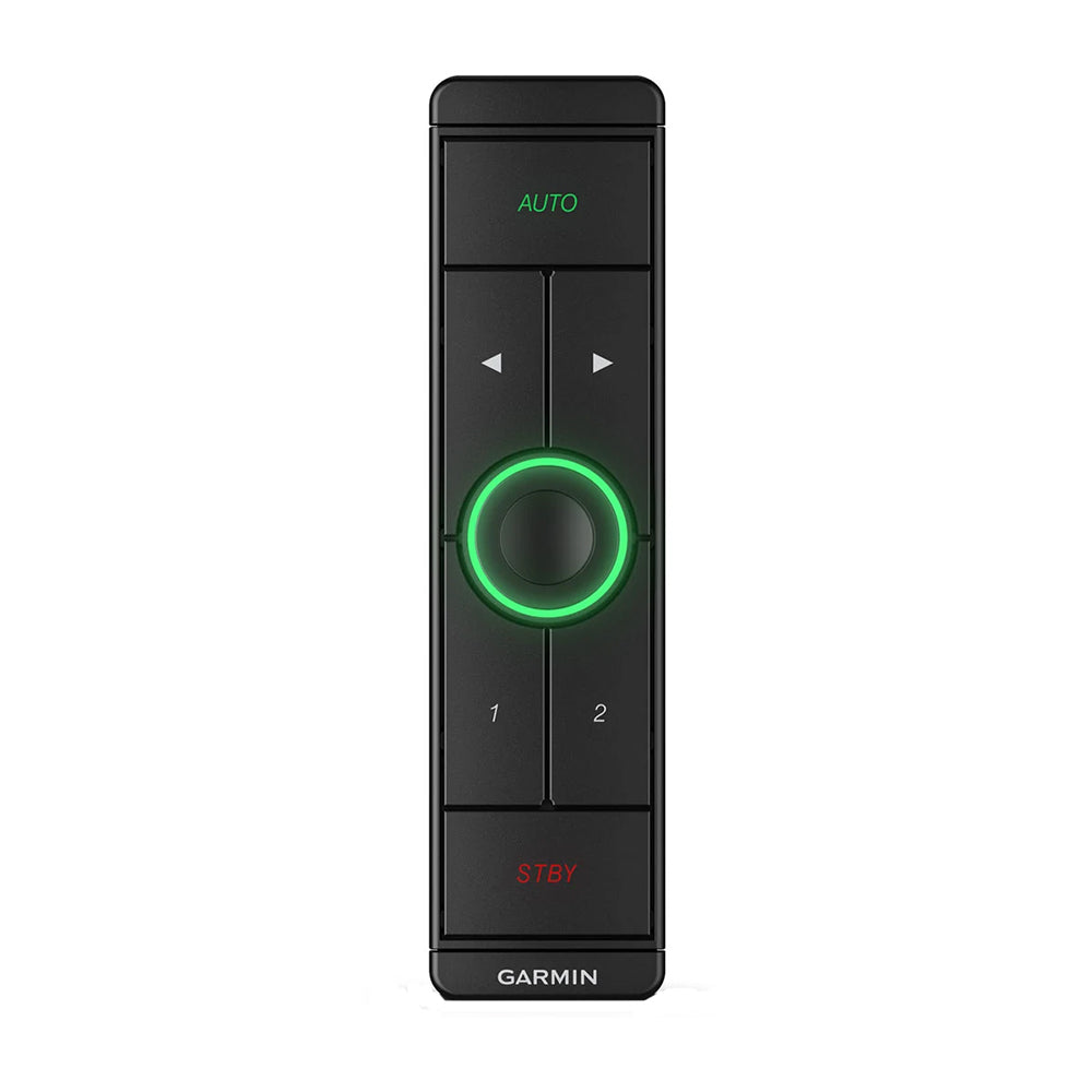 Garmin remote control with green illuminated ring, AUTO and STBY buttons, for audio system control