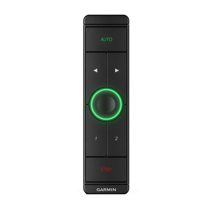 Garmin remote control with green illuminated ring, AUTO and STBY buttons, for audio system control