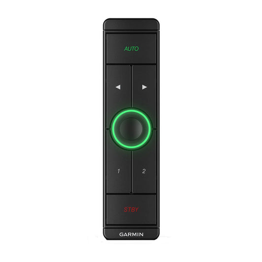 Garmin remote control with green illuminated ring, AUTO and STBY buttons, for audio system control