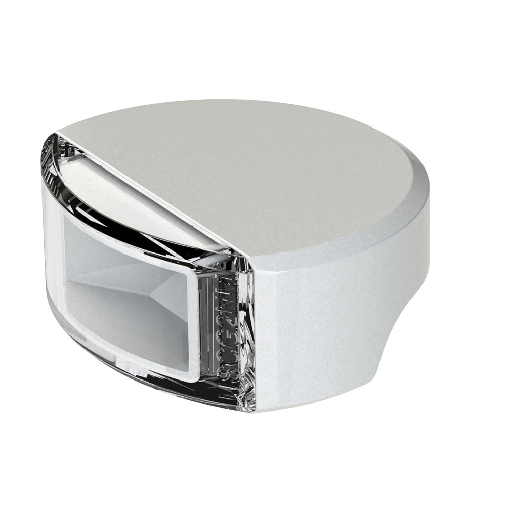 Chrome-finished automotive LED light with clear lens and sleek design for vehicle styling