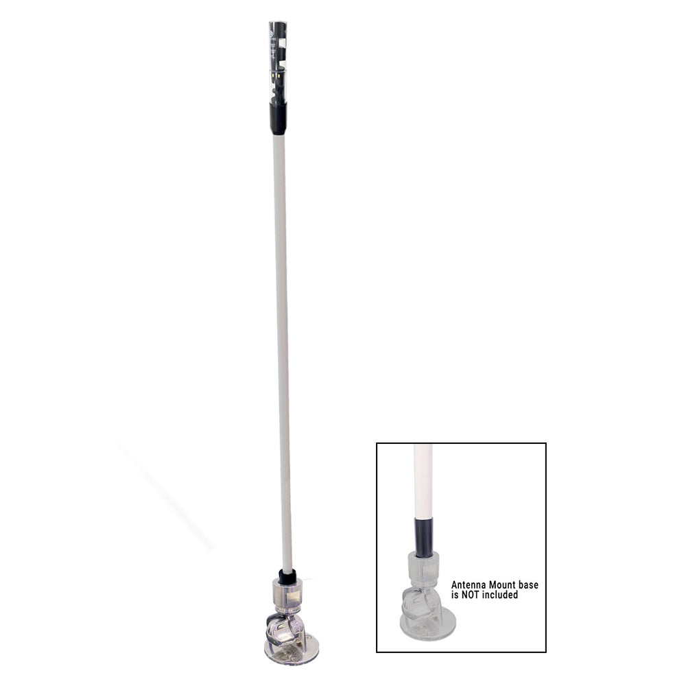 White car antenna with black connector, mount base not included