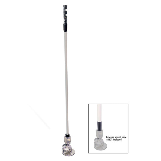White car antenna with black connector, mount base not included
