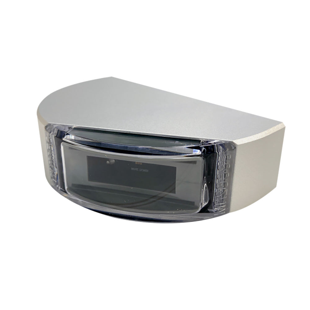 Silver car audio amplifier with clear protective cover, high-quality auto sound system component