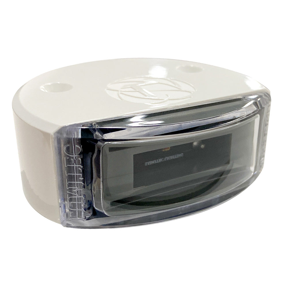 White Low Profile LED Marine Navigation Light with Clear Lens and Embossed Logo
