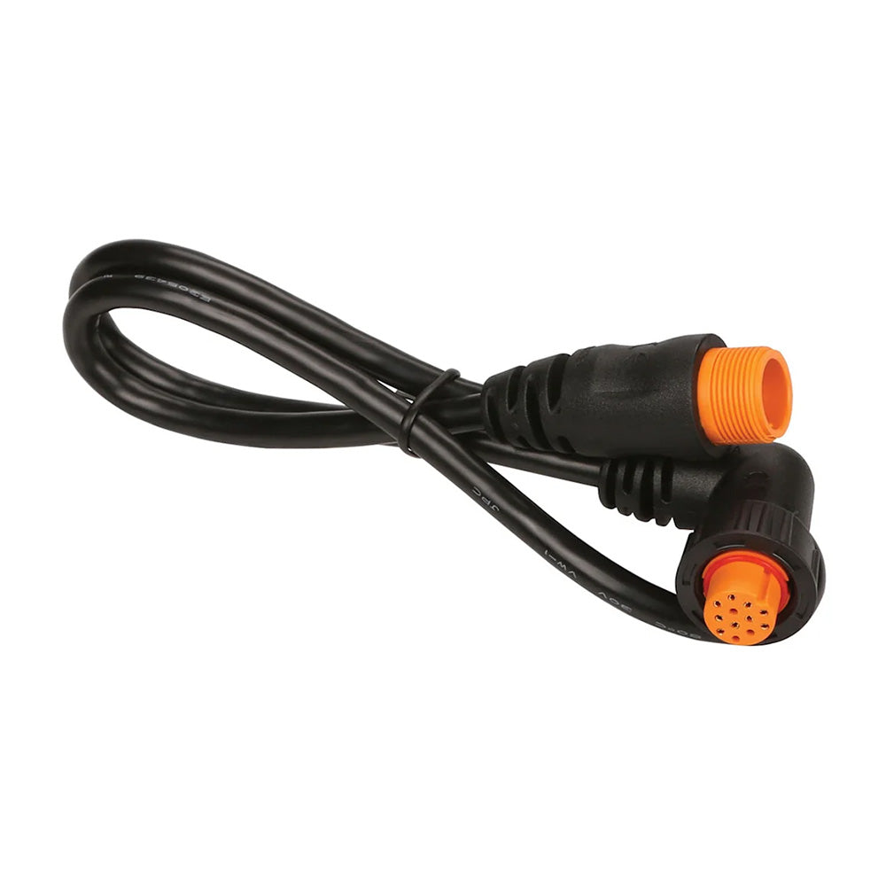 Black marine-grade audio cable with orange waterproof connectors for JL Audio or Alpine systems