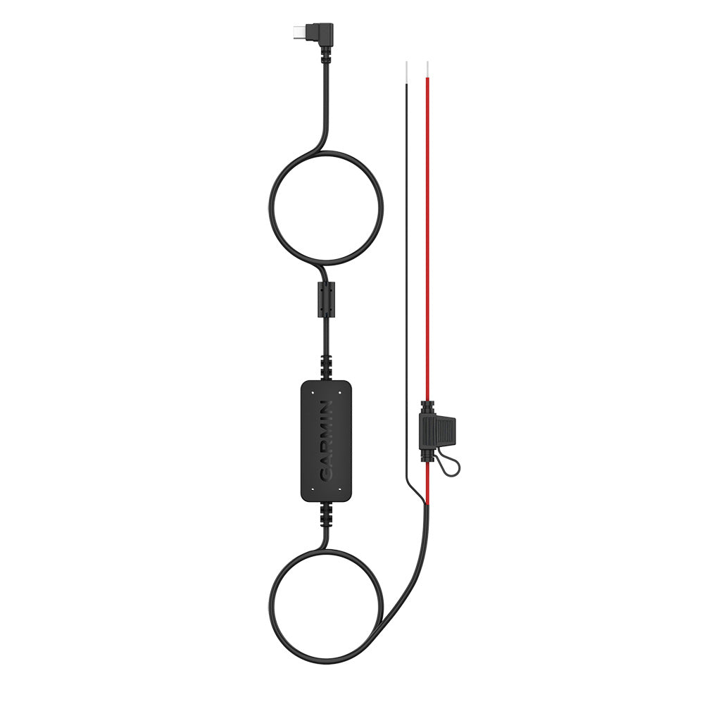 Garmin USB-C charging cable with red and black wires for marine or vehicle use